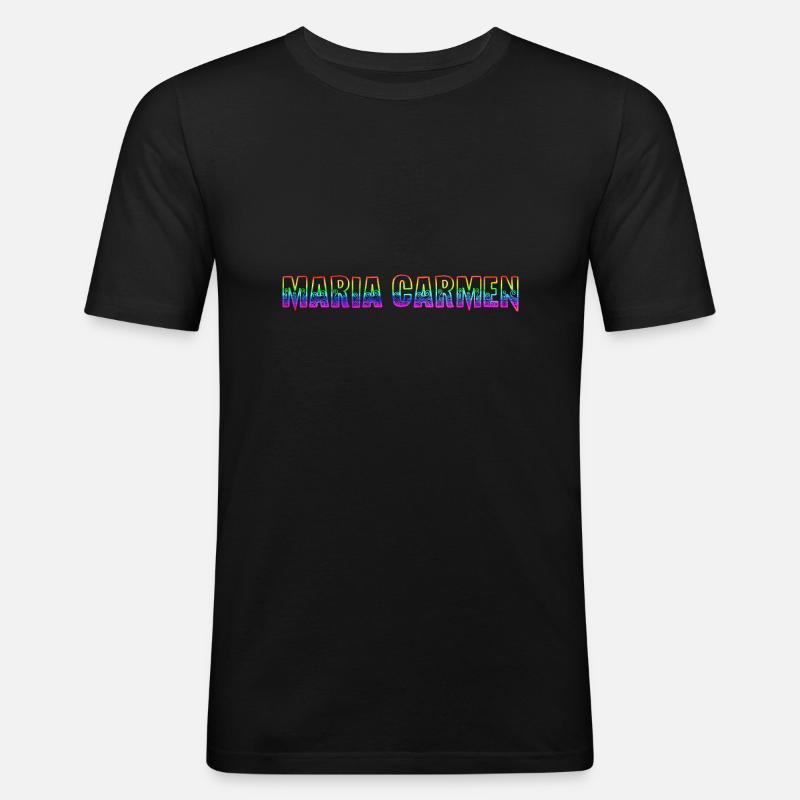 maria carmen rs regenbogen - Männer Slim Fit T-Shirt - Schwarz