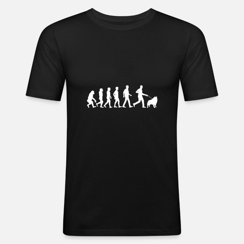 Schipperke Hund Evolution Hundebesitzer - Männer Slim Fit T-Shirt - Schwarz