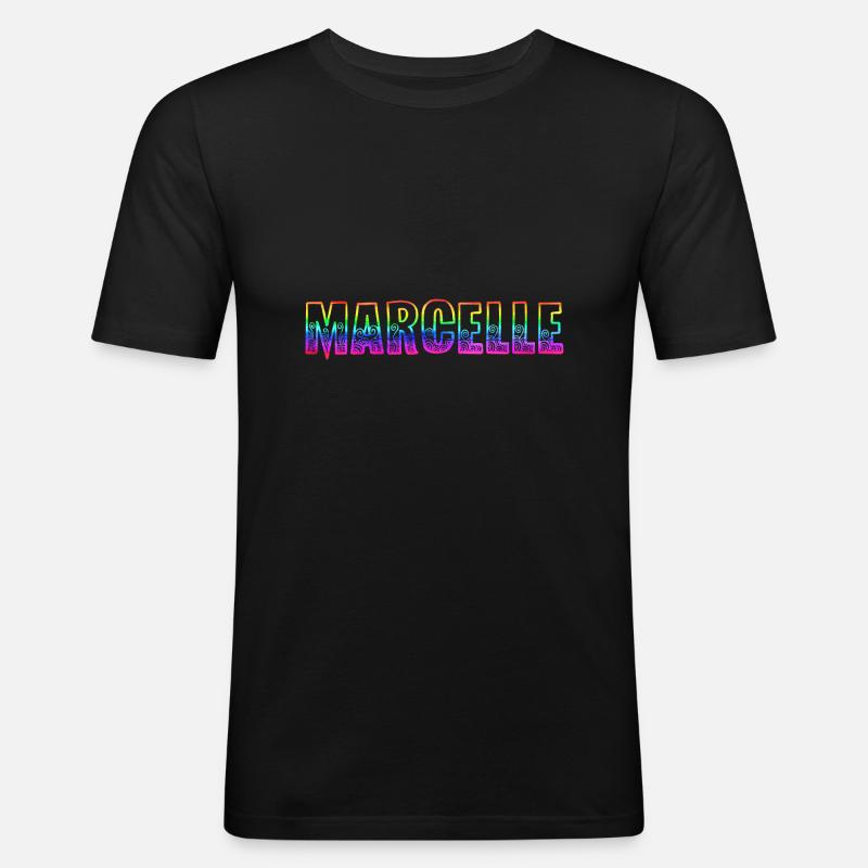 marcelle rs rainbow - Men's Slim Fit T-Shirt - black
