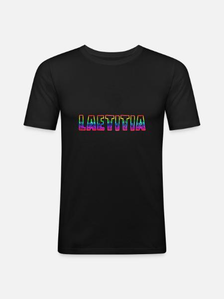 laetitia rs arc-en-ciel - T-shirt près du corps Homme - noir