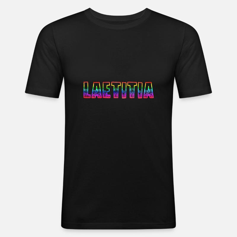laetitia rs regenbogen - Männer Slim Fit T-Shirt - Schwarz
