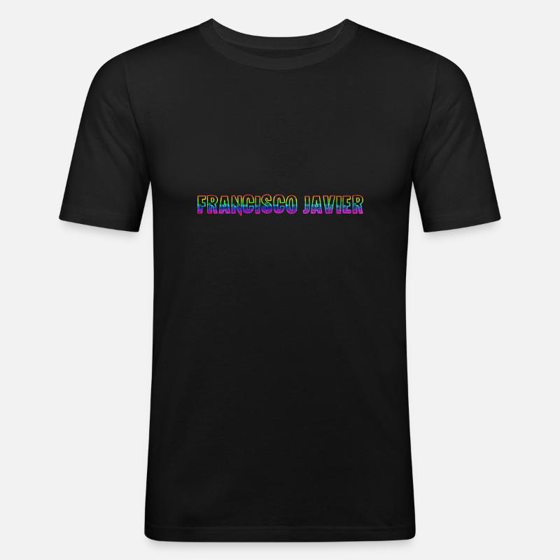 Francisco Javier RS Arc-en-ciel - T-shirt près du corps Homme - noir