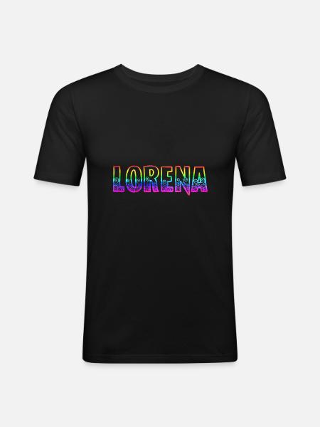 lorena rs arc-en-ciel - T-shirt près du corps Homme - noir
