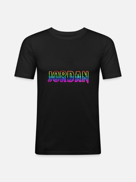 jordan rs rainbow - Men's Slim Fit T-Shirt - black