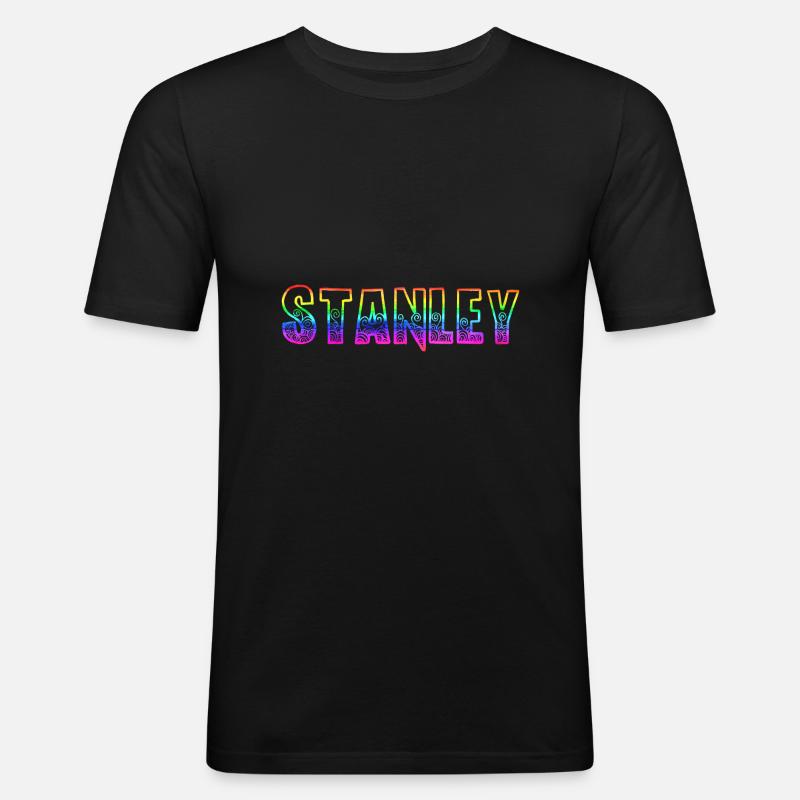 stanley rs regenbogen - Männer Slim Fit T-Shirt - Schwarz