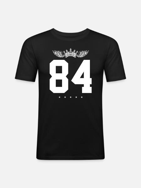 84 Number crown - Men's Slim Fit T-Shirt - black