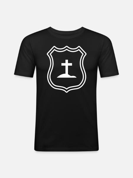 Cross coat of arms - Men's Slim Fit T-Shirt - black