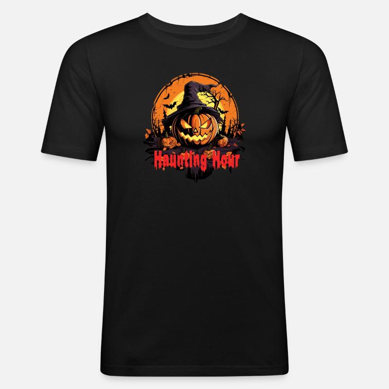 Haloween Graphic Tee - Männer Slim Fit T-Shirt - Schwarz