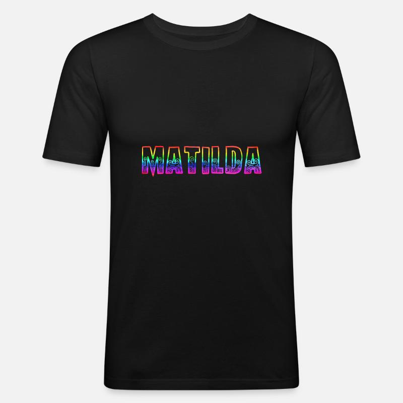 matilda rs regenbogen - Männer Slim Fit T-Shirt - Schwarz