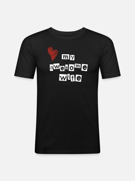 J’aime ma femme géniale - T-shirt près du corps Homme - noir
