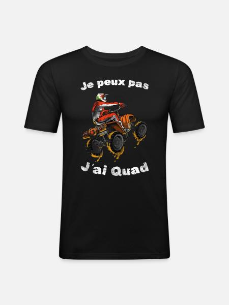 Je Peux Pas J'ai Quad - T-shirt près du corps Homme - noir