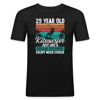 29 Birthday Kiteboarding 29 Years Old Kitesurfing - Men's Slim Fit T-Shirt - black - Front - Nik (191cm)