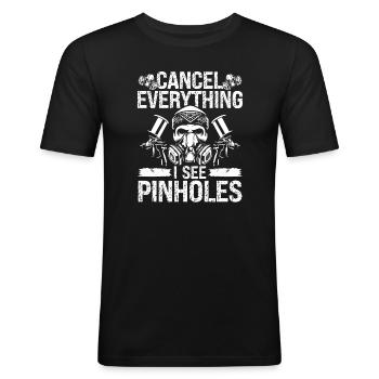 Technicien de carrosserie Sténopé Véhicule de peintre de voiture - T-shirt près du corps Homme - noir - Devant - Nik (191cm)