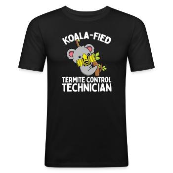 Technicien en lutte contre les termites Agent de lutte antiparasitaire - T-shirt près du corps Homme - noir - Devant - Nik (191cm)