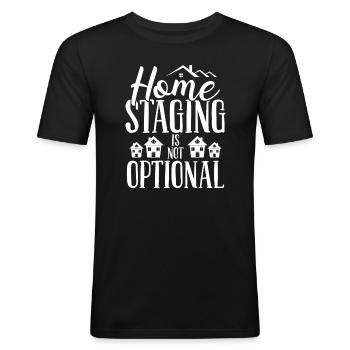 Home Staging is not optional Showing Decorating - Men's Slim Fit T-Shirt - black - Front - Nik (191cm)