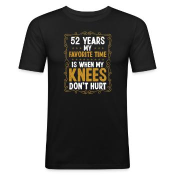 52 Idée Drôle de blessure au genou Chirurgie de l’année Humour - T-shirt près du corps Homme - noir - Devant - Nik (191cm)