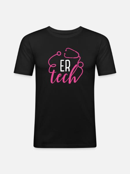Technicien en salle d'urgence - T-shirt près du corps Homme - noir