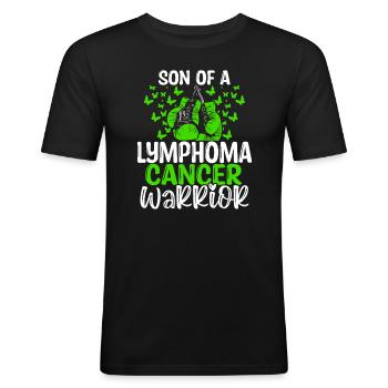 Lymphoma Cancer Awareness Month Ribbon Son - Männer Slim Fit T-Shirt - Schwarz - Vorne - Nik (191cm)