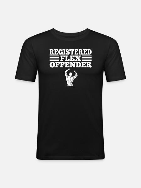 Funny Registered Flex Offender Bodybuilding - Men's Slim Fit T-Shirt - black