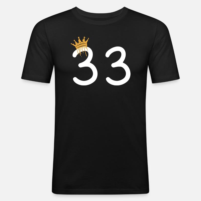 33 - Männer Slim Fit T-Shirt - Schwarz