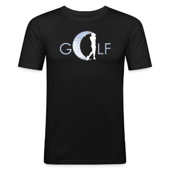 Motiv Golf dein Sport - Männer Slim Fit T-Shirt - Schwarz - Vorne - Nik (191cm)