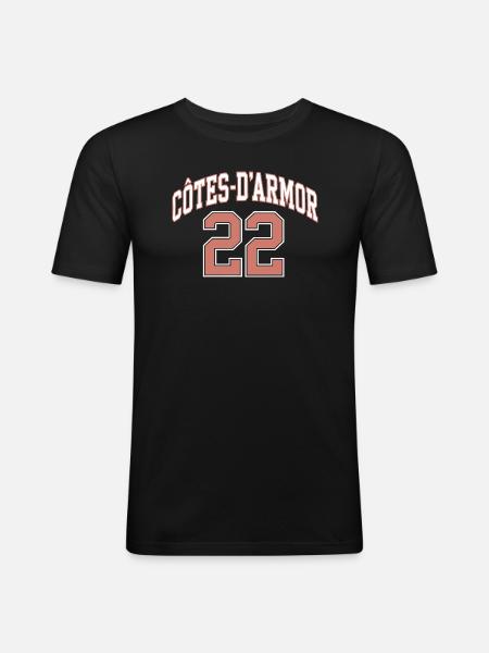 Côtes-d'Armor 22 - T-shirt près du corps Homme - noir