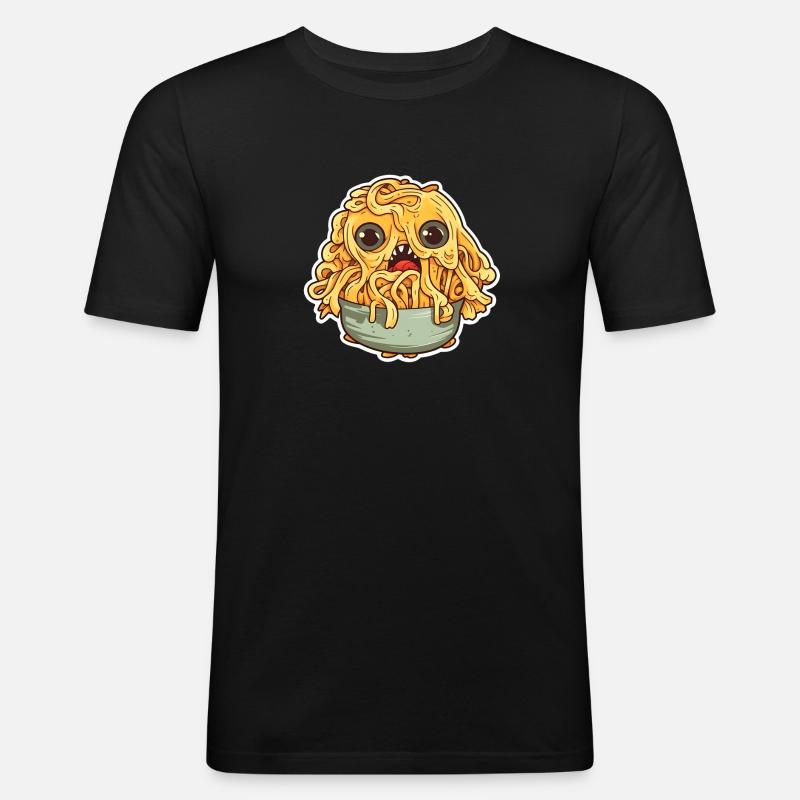 Spaghetti monster - Männer Slim Fit T-Shirt - Schwarz
