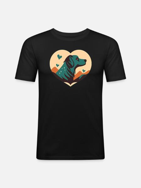 Amour pour les chiens - T-shirt près du corps Homme - noir