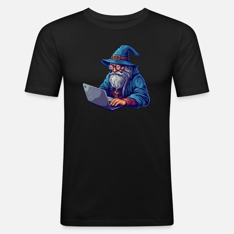 IT Wizard - Men's Slim Fit T-Shirt - black