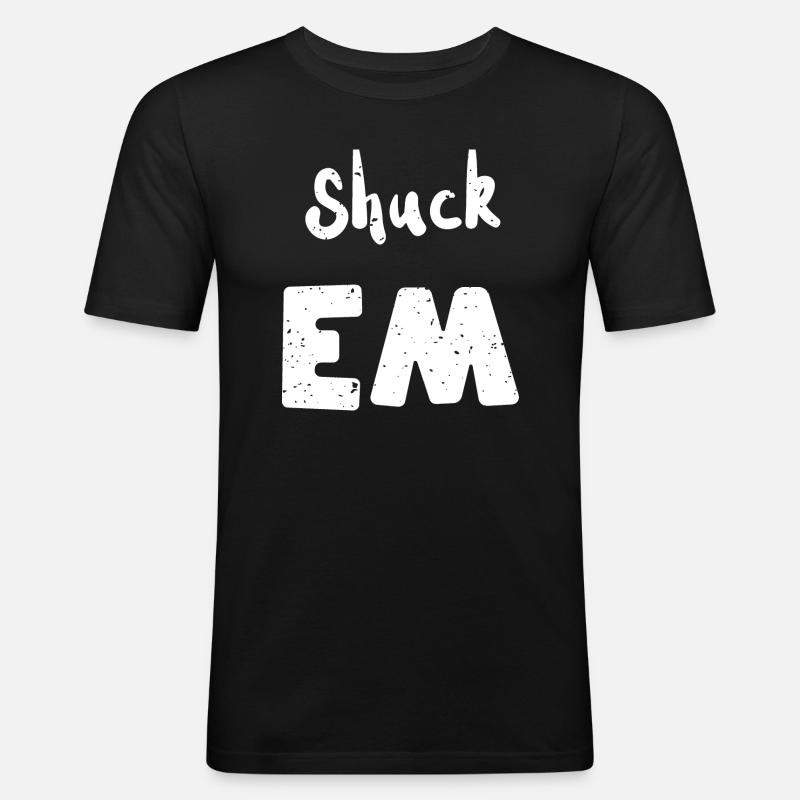 Shuck Em - Shellfish - Männer Slim Fit T-Shirt - Schwarz