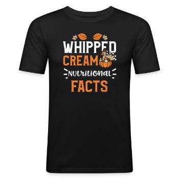 Whipped Cream Nutritional Facts - Men's Slim Fit T-Shirt - black - Front - Nik (191cm)