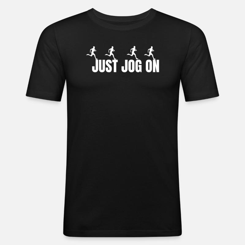 Joggen - Männer Slim Fit T-Shirt - Schwarz