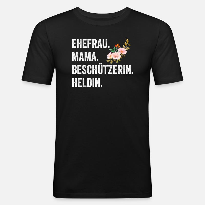 Ehefrau Mutter Mama - Männer Slim Fit T-Shirt - Schwarz