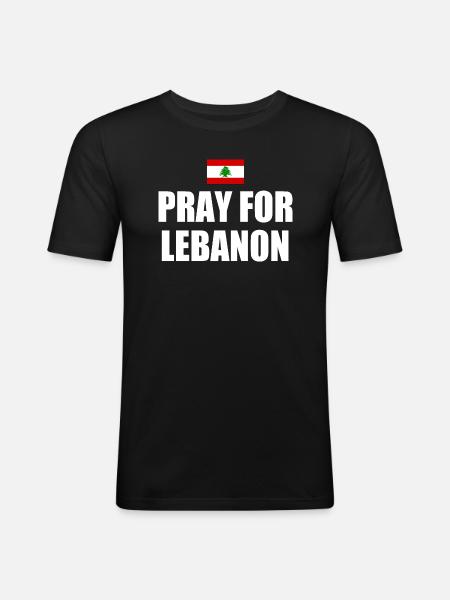 Pray for lebanon - Men's Slim Fit T-Shirt - black