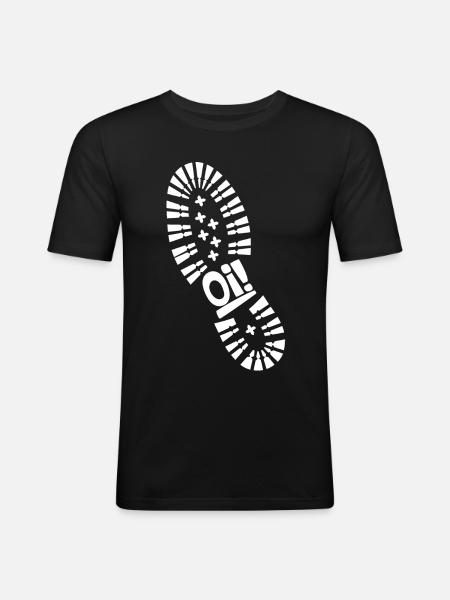 Oi! mes bottes! - T-shirt près du corps Homme - noir