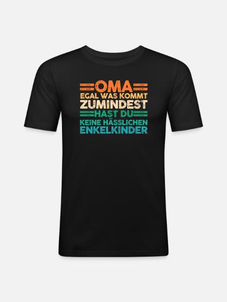 Enkelkinder Großmutter Oma - Männer Slim Fit T-Shirt - Schwarz