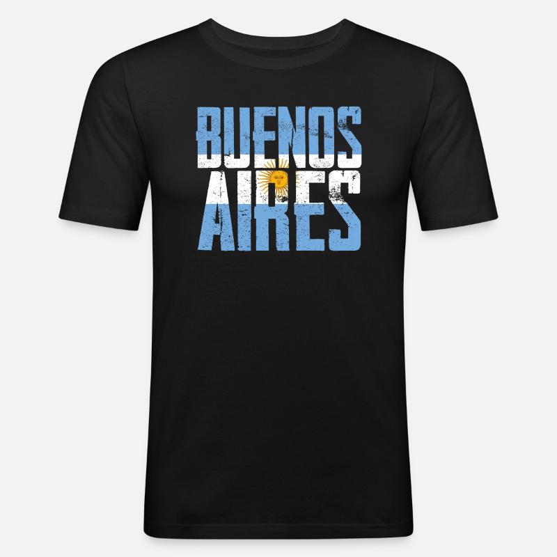 Buenos Aires Argentinien - Männer Slim Fit T-Shirt - Schwarz
