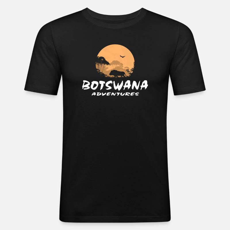 Botswana - Löwe - Männer Slim Fit T-Shirt - Schwarz