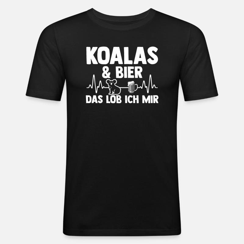 Koalabär Bier Koala - Männer Slim Fit T-Shirt - Schwarz