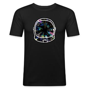 Space Helmat - Men's Slim Fit T-Shirt - black - Front - Nik (191cm)
