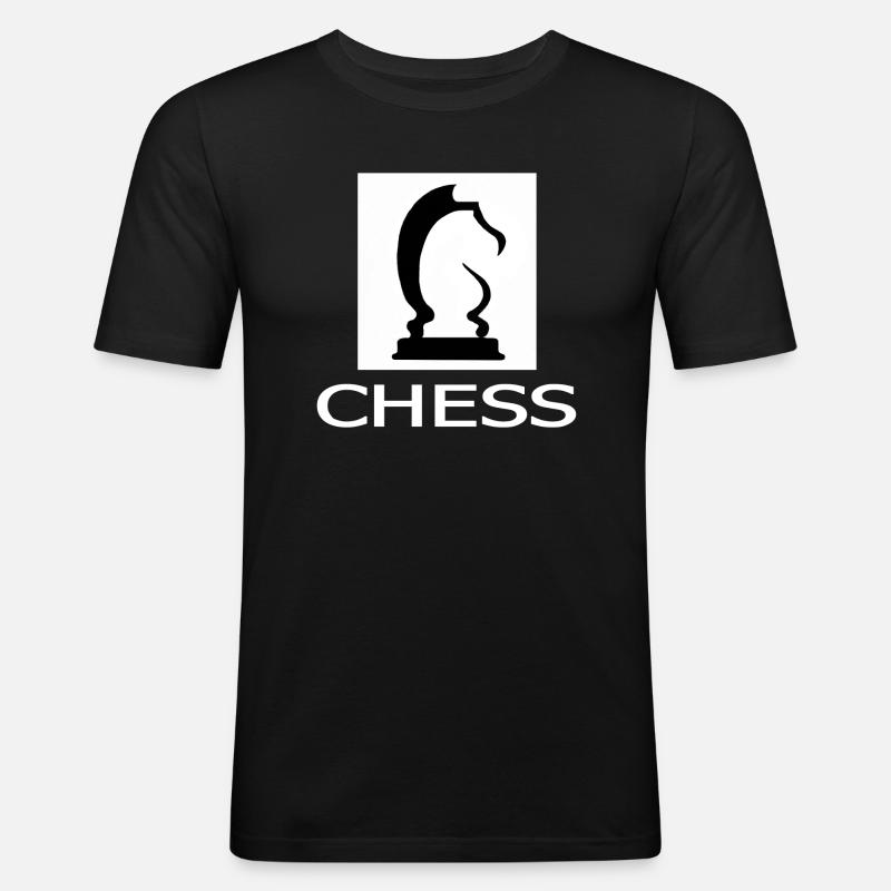 Schach - Männer Slim Fit T-Shirt - Schwarz