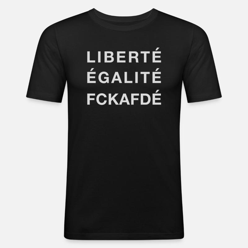 fckafd grau - Männer Slim Fit T-Shirt - Schwarz