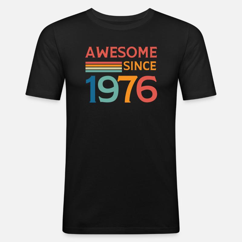 Großartig seit 1976 - Männer Slim Fit T-Shirt - Schwarz