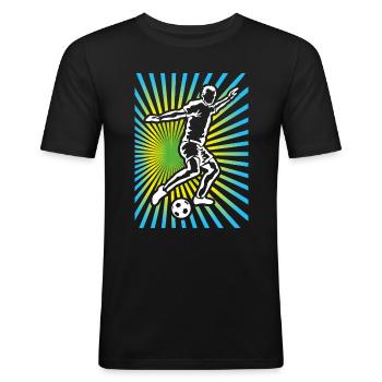 Footballer Football Fan Shirt Gift - Men's Slim Fit T-Shirt - black - Front - Nik (191cm)