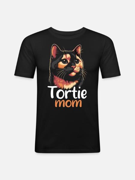 Chat Tortie - T-shirt près du corps Homme - noir