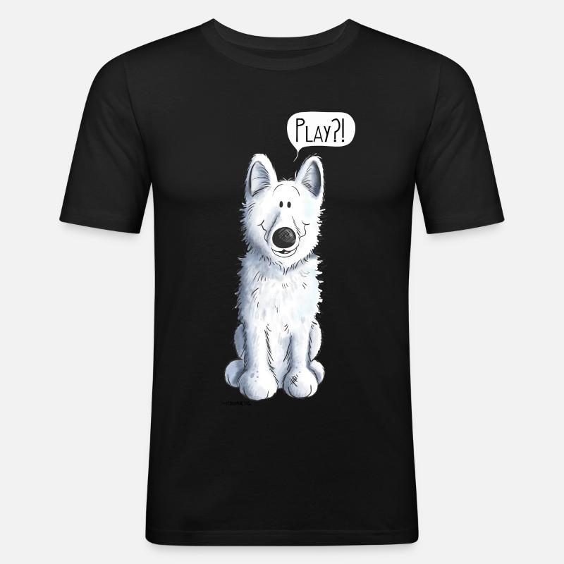 Schweizer Schäferhund Play - Männer Slim Fit T-Shirt - Schwarz