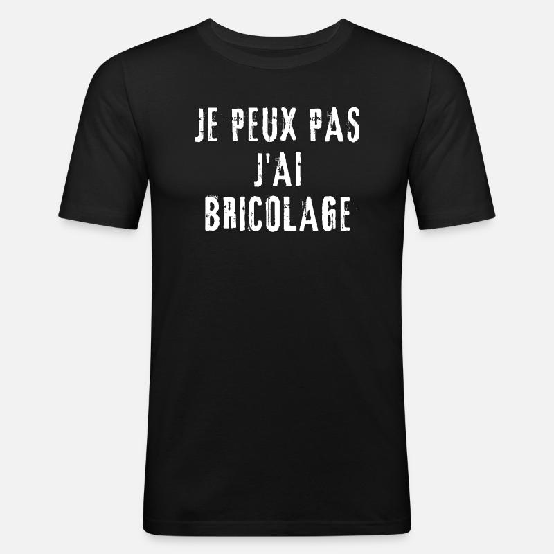Ich kann nicht DIY - Männer Slim Fit T-Shirt - Schwarz