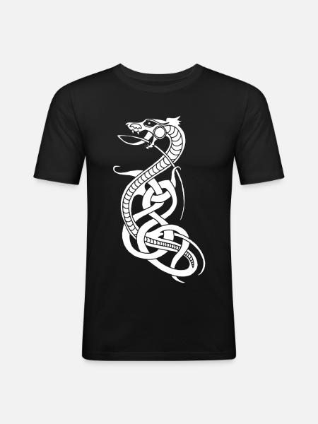 Infinite White Snake - Men's Slim Fit T-Shirt - black