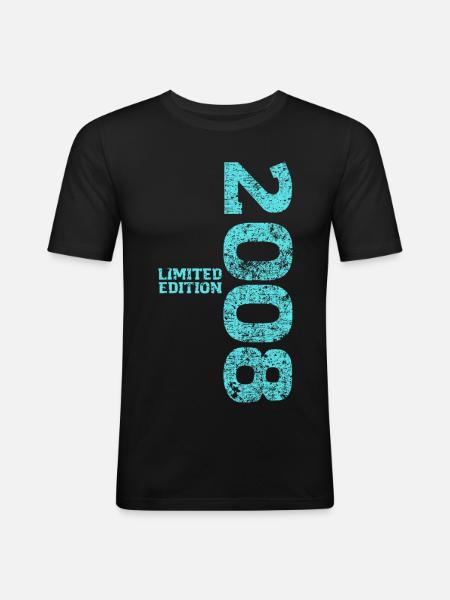 Limited Edition 2008 18th Birthday Gift - Men's Slim Fit T-Shirt - black