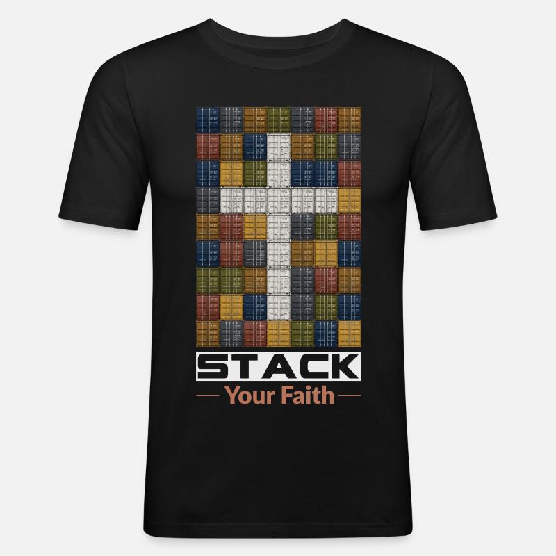 Stack Your Faith  - Men's Slim Fit T-Shirt - black